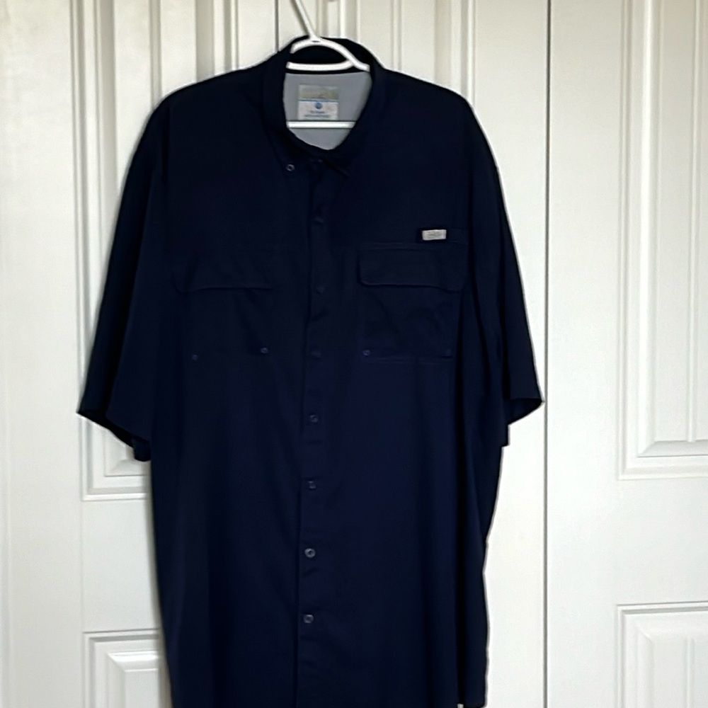 Men’s navy blue fishing shirt 3X - Picture 1 of 8